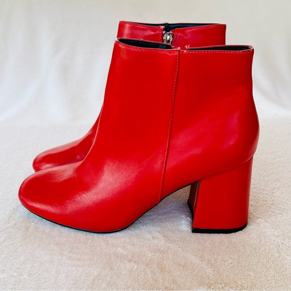 PRIMA DONNA RED LEATHER CHUNKY HEEL ANKLE BOOTS ZIPPER SIZE 9 NWT - Picture 11 of 11